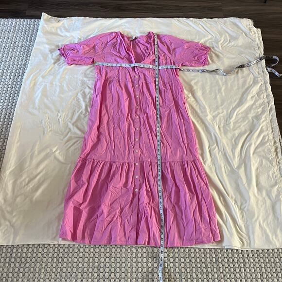 NWT Loft Pink Tiered Maxi Dress Sz LP Cottagecore Modest Preppy Cruise Vacation - Picture 9 of 9